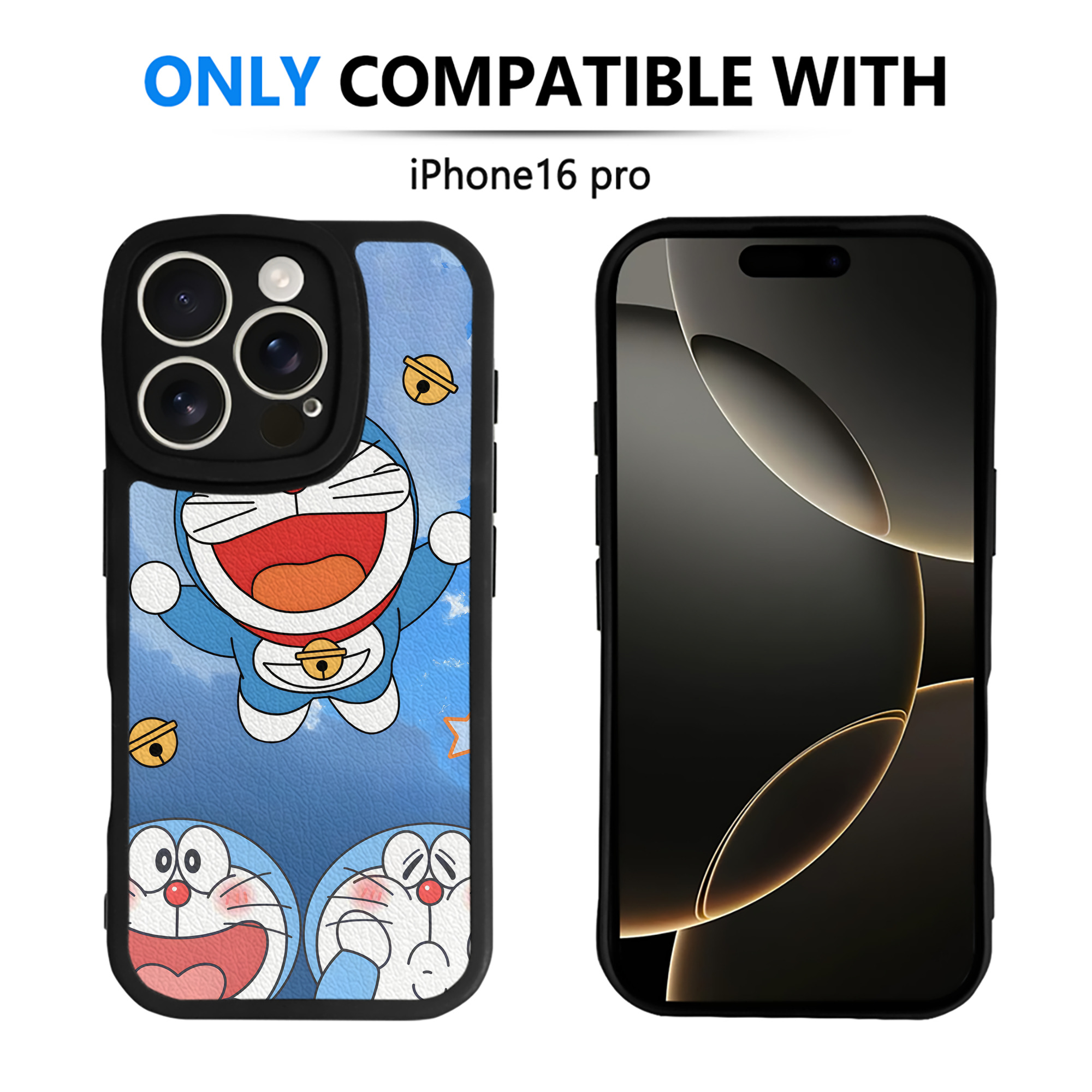 （画像用） ドラえもん Doraemon 【iPhone 16シリーズ対応】シリコンスマホケース（レザー調） 材質：シリコン